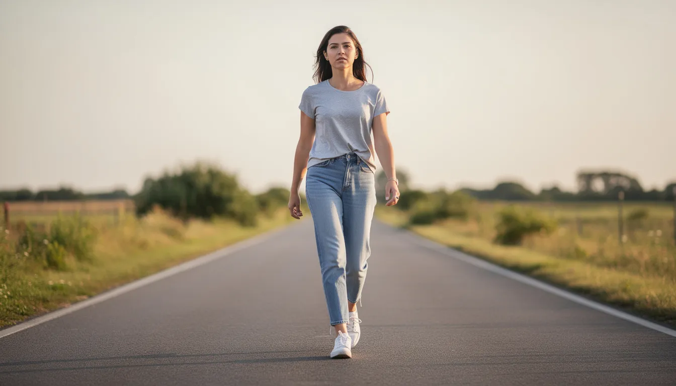 The image depicts a person confidently walking forward along a clear path, symbolizing progress and determination. This visual metaphor aligns with the latest AI trends and industry insights, encouraging professionals to stay ahead in the ever-evolving tech landscape.